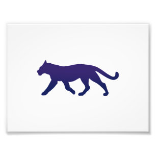 Lila Panther-Silhouette - Hintergrundfarbe auswähl Fotodruck