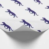 Lila Panther-Silhouette - Hintergrundfarbe auswähl Geschenkpapier (Ecke)