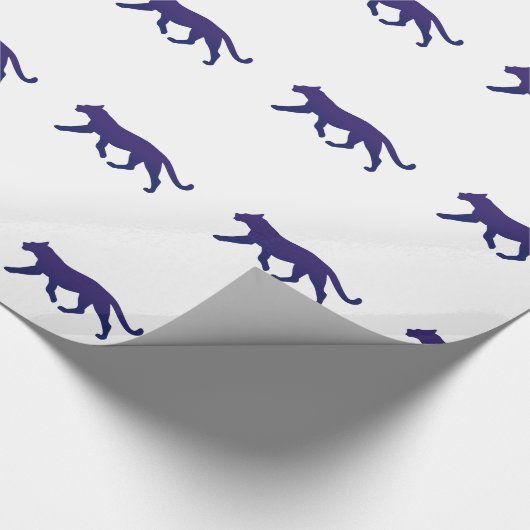 Lila Panther-Silhouette - Hintergrundfarbe auswähl Geschenkpapier (Ecke)