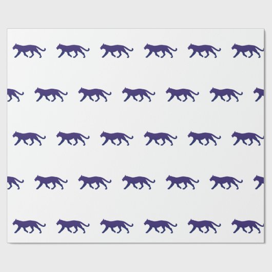 Lila Panther-Silhouette - Hintergrundfarbe auswähl Geschenkpapier (Flach)