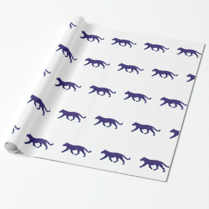 Lila Panther-Silhouette - Hintergrundfarbe auswähl Geschenkpapier