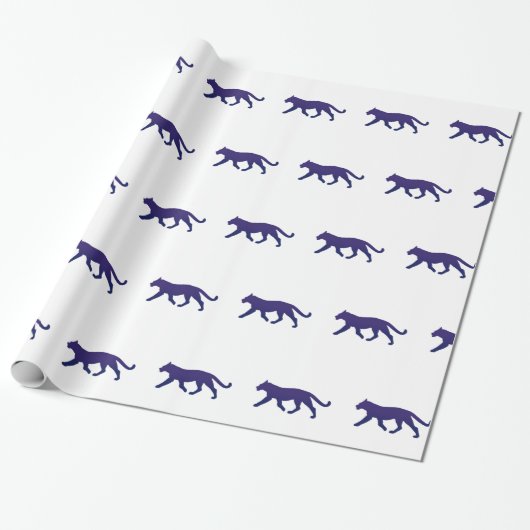 Lila Panther-Silhouette - Hintergrundfarbe auswähl Geschenkpapier (Ungerollt)