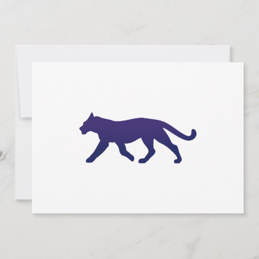 Lila Panther-Silhouette - Wählen Sie Hintergrund c Einladung (Rückseite)