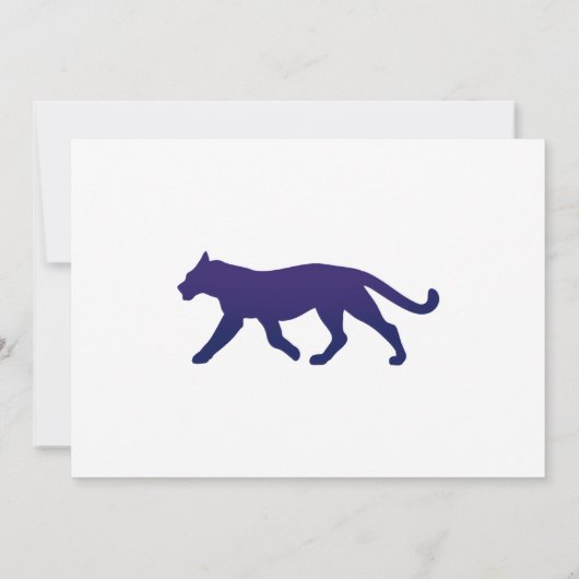 Lila Panther-Silhouette - Wählen Sie Hintergrund c Einladung (Rückseite)