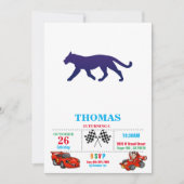 Lila Panther-Silhouette - Wählen Sie Hintergrund c Einladung (Vorderseite)