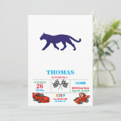 Lila Panther-Silhouette - Wählen Sie Hintergrund c Einladung (Stehend Vorderseite)