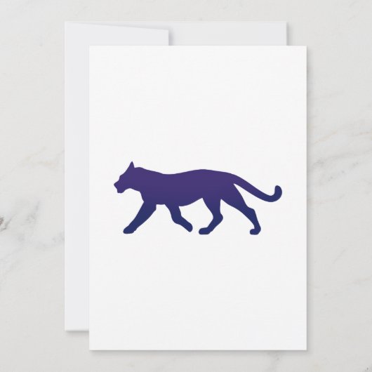 Lila Panther-Silhouette - Wählen Sie Hintergrund c Einladung (Rückseite)