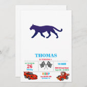 Lila Panther-Silhouette - Wählen Sie Hintergrund c Einladung (Vorne/Hinten)