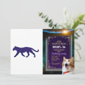 Lila Panther-Silhouette - Wählen Sie Hintergrund c Einladung (Stehend Vorderseite)