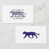 Lila Panther-Silhouette - Wählen Sie Hintergrund c Visitenkarte (Vorne/Hinten)