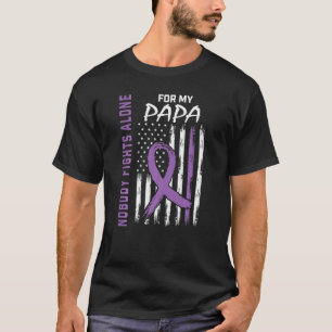 Lila Papa Lupus Awareness USA Flag Products Clot T-Shirt