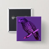 Lila Papagei Button (Vorne & Hinten)