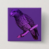 Lila Papagei Button (Vorderseite)