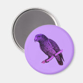 Lila Papagei Magnet (Vorderseite/Rückseite)