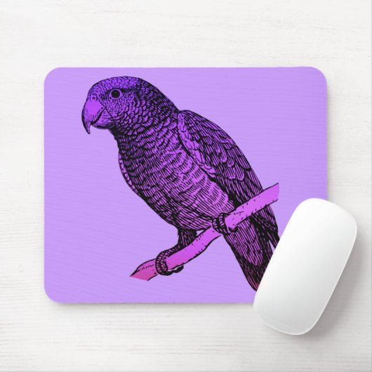 Lila Papagei Mousepad (Mit Mouse)