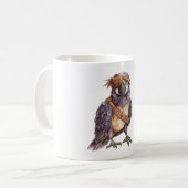 Lila Papageien Augenklappe Kaffeetasse (Vorderseite Links)
