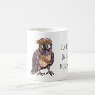 Lila Papageien Augenklappe Kaffeetasse