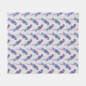 Lila Papageien Fleecedecke (Vorderseite (Horizontal))