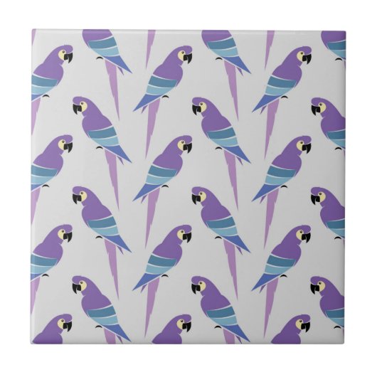 Lila Papageien Fliese (Vorderseite)