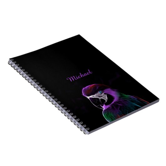 Lila Papageien-Fraktal Digital Notizblock (Rechte Seite)