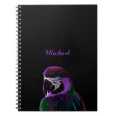 Lila Papageien-Fraktal Digital Notizblock (Vorderseite)