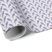 Lila Papageien Geschenkpapier (Rolleneckpunkt)