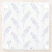 Lila Papageien Glasuntersetzer (Rückseite)