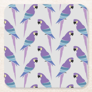 Lila Papageien Rechteckiger Pappuntersetzer