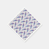 Lila Papageien Serviette (Ecke)