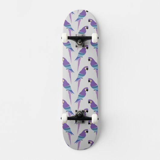 Lila Papageien Skateboard (Vorderseite)
