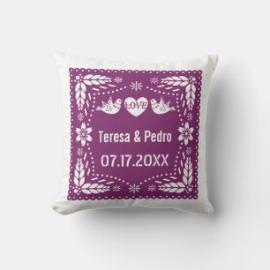 Lila Papelpikado liebt Vögel Hochzeit Fest Kissen