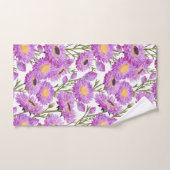 Lila Paper Daisies Blumenblumen Badhandtuch Set (Handtuch)