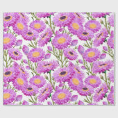 Lila Paper Daisies Blumenblumen Geschenkpapier (Flach)