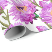 Lila Paper Daisies Blumenblumen Geschenkpapier (Rolleneckpunkt)