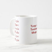 Lila Paper People Tongue Twister Tasse (Vorderseite Links)