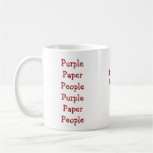 Lila Paper People Tongue Twister Tasse (Links)