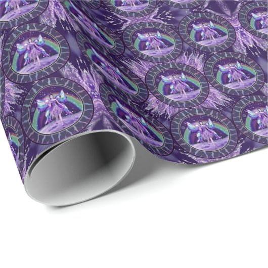Lila Papier für Regenfeen Geschenkpapier (Rolleneckpunkt)
