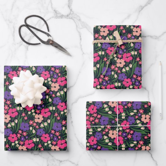 Lila Papierfolien für die Blumenbearbeitung Geschenkpapier Set (Vorderseite)