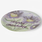 Lila Papierführung Geburtstagsfeier Teller (Schrägansicht)