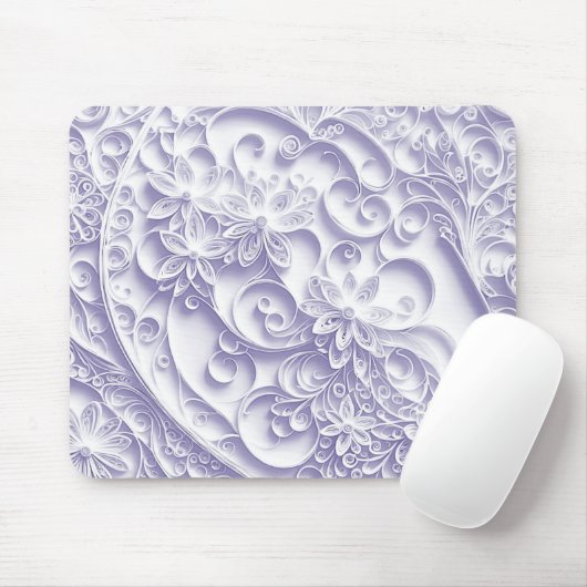 Lila Papiergestänge Mousepad (Mit Mouse)