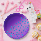 Lila Papierplatte für verzauberte Schmetterlinge Pappteller (Party)