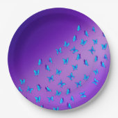 Lila Papierplatte für verzauberte Schmetterlinge Pappteller (Vorderseite)