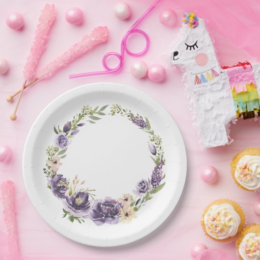 Lila Papierplatte Pappteller (Party)