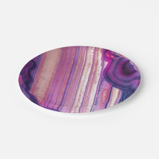 Lila Papierplatte Pappteller (Schrägansicht)