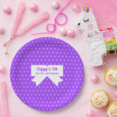 Lila Papiertafel aus White Polka Dots Pappteller (Party)