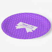 Lila Papiertafel aus White Polka Dots Pappteller (Schrägansicht)