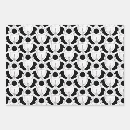 Lila Papiertücher für Skull- und Wirbelknochen Geschenkpapier Set (Vorderseite 3)