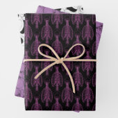 Lila Papiertücher für Skull- und Wirbelknochen Geschenkpapier Set (Beispiel)