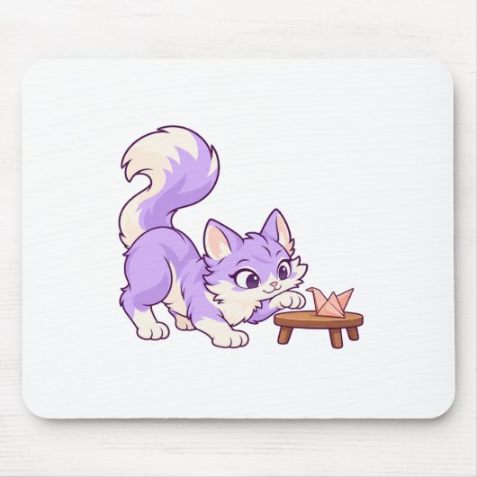 Lila Papiervogel-Mauspad Mousepad (Vorne)