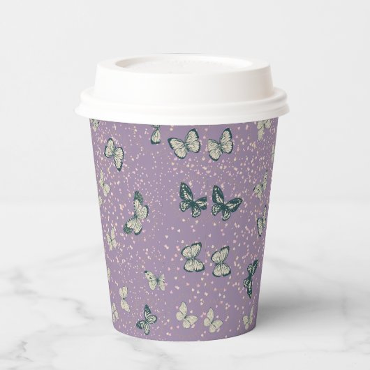 Lila Papillon Pappbecher (Links)